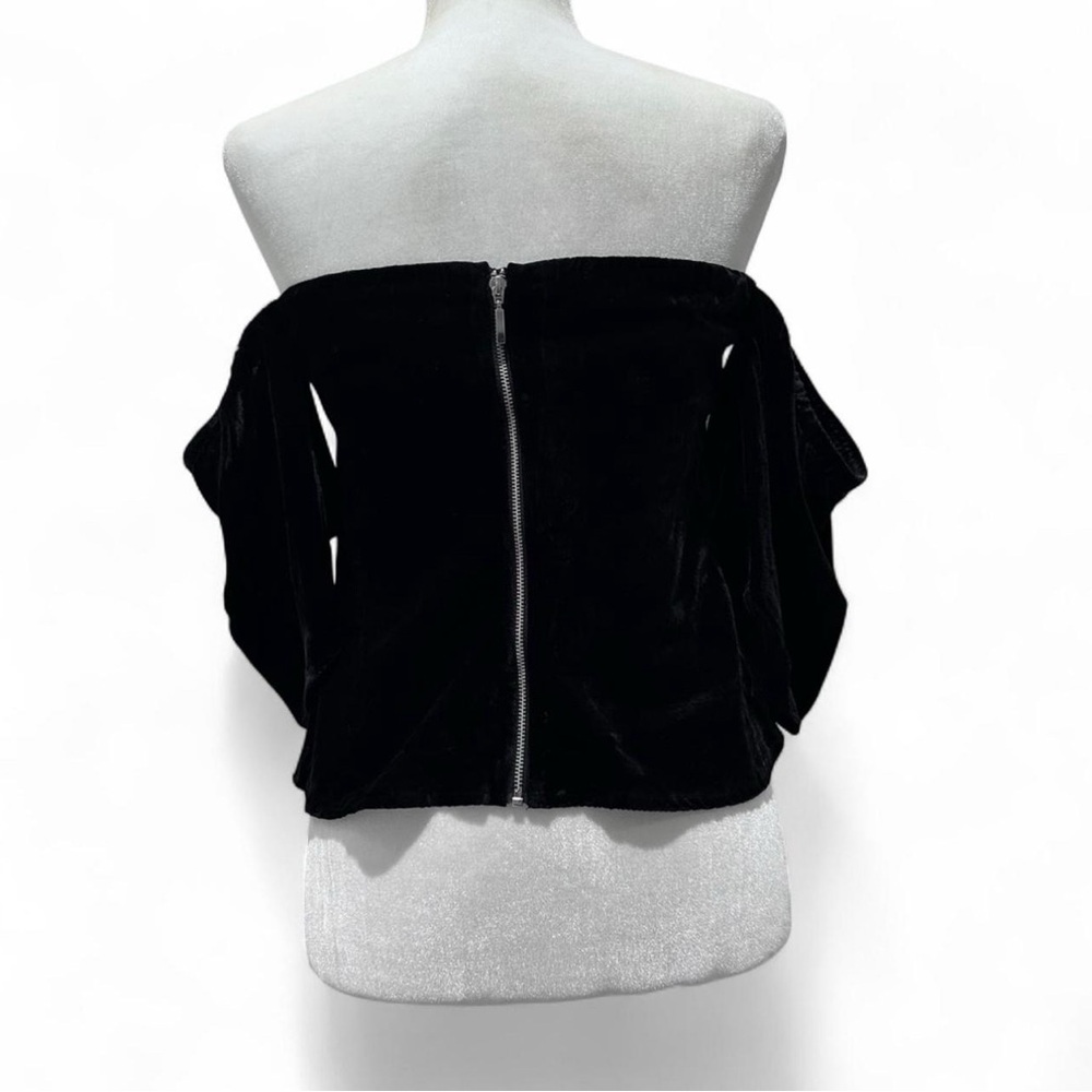 Express Elegant Black Velvet Off-Shoulder Top 8